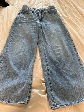 Levi's Middy Wide Leg Ankle Jeans — Light Wash — 24